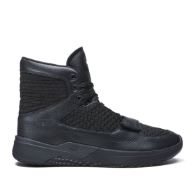 Supra Mens THEORY High Top Shoes Black/Black | US-88439